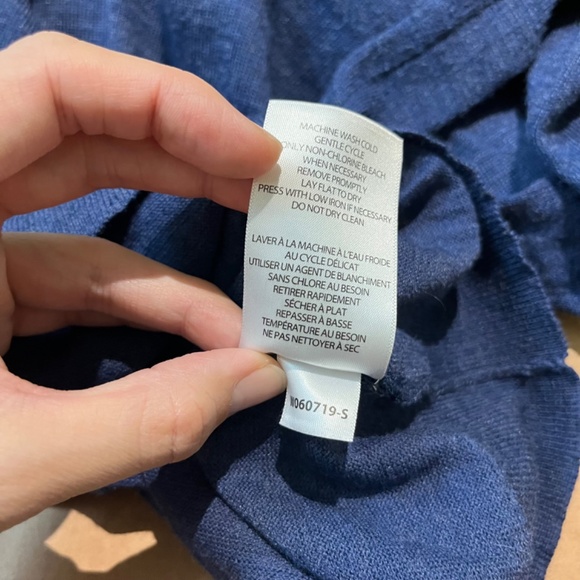 Ibex Wool Blend V-Neck Long Sleeve Pullover Sweater - Men's Size M - Blue - Picture 6 of 8